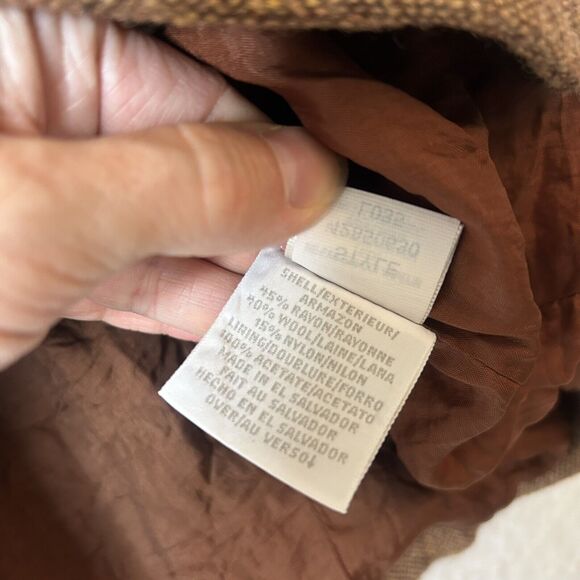 Elisabeth Liz Claiborne 18 (measures Smaller) L/XL Armazon Wool Blend Tan Brown - Picture 9 of 12